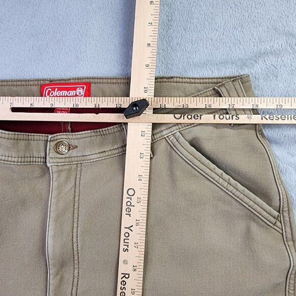 Coleman Fleece Lined Carpenter Pants Men 36 x 30 Tan Utility Stretch Canvas Work - Picture 7 of 11
